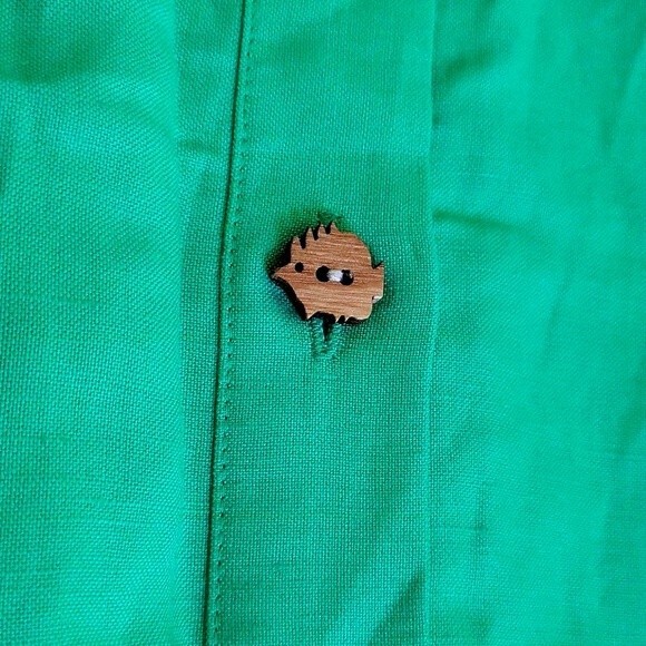 EUC linen animal buttons Coldwater Creek women's adjustable sleeves shirtdress - Picture 8 of 9
